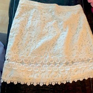 Top shop - cream mini lace skirt
